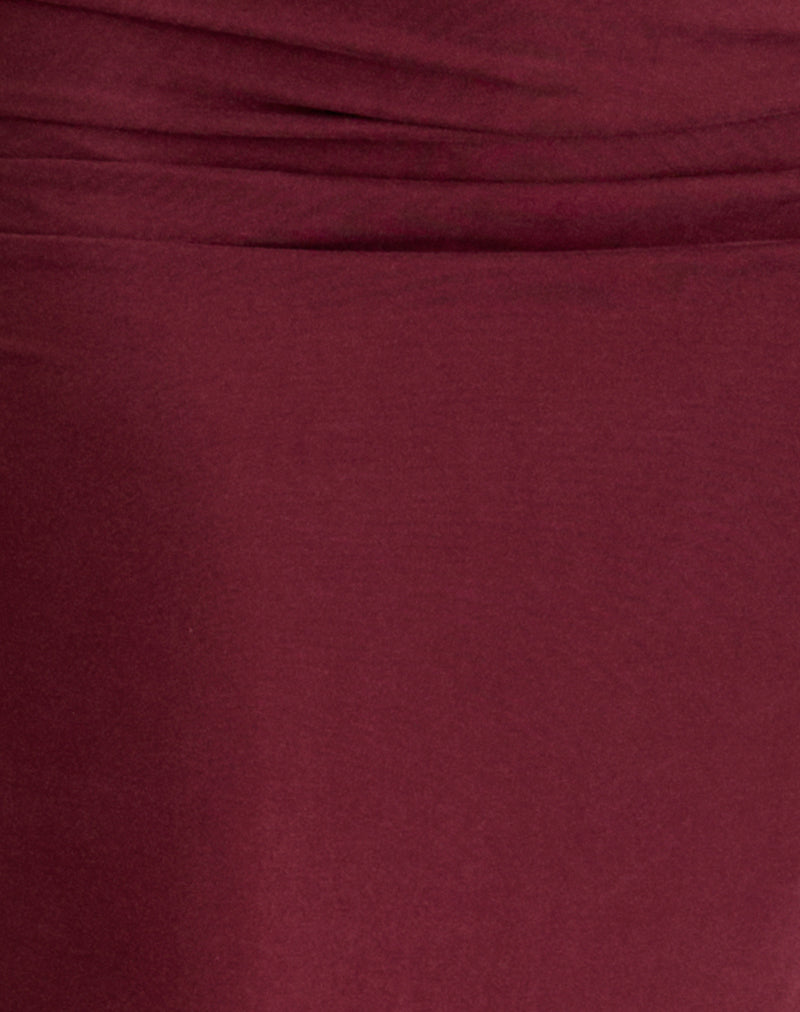 Image of Venya Maxi Skirt in Cupro Burgundy
