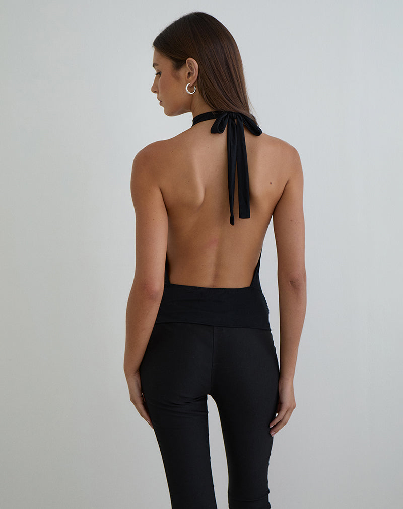 Image of Verbina Keyhole Top in Jersey Black