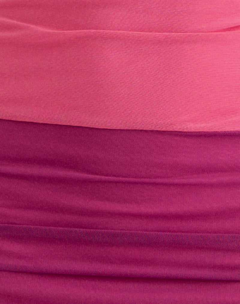Image of Veridis Maxi Dress in Rose Pink and Orchid Purple