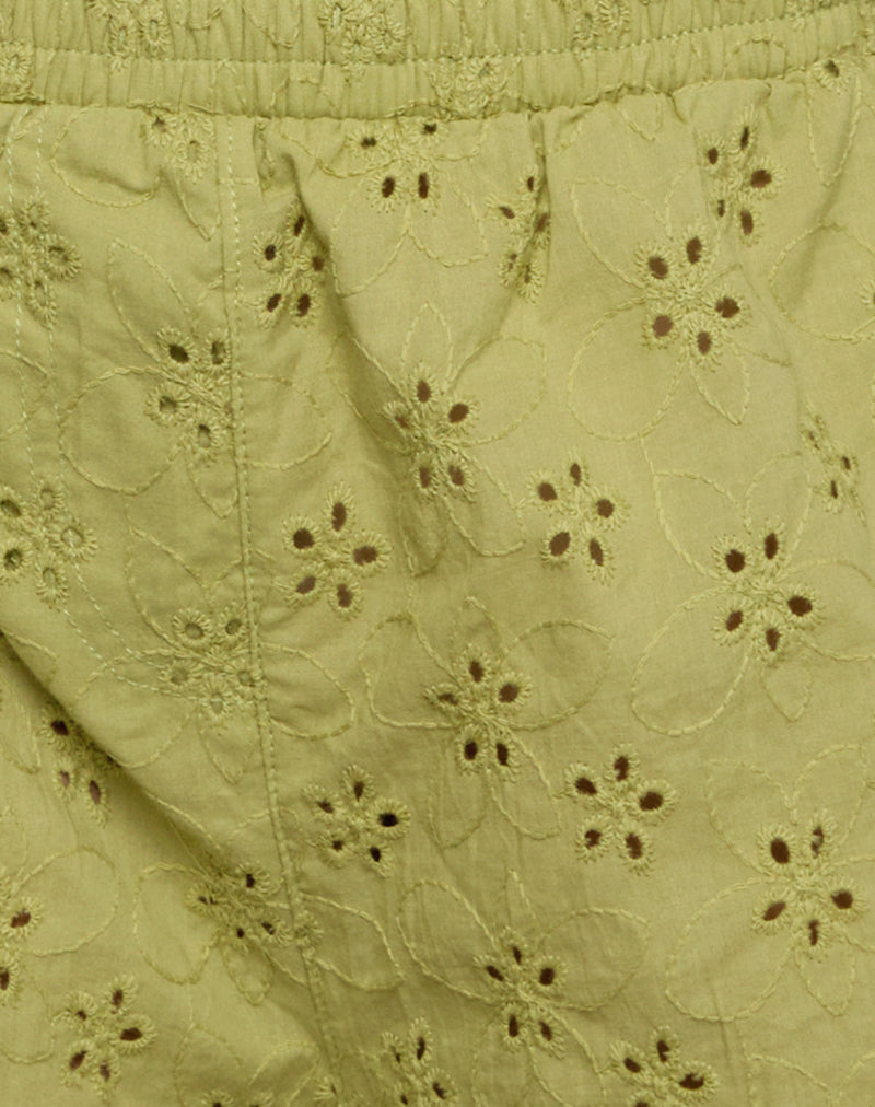 Image of Verie Short in Little Daisy Broderie Lime