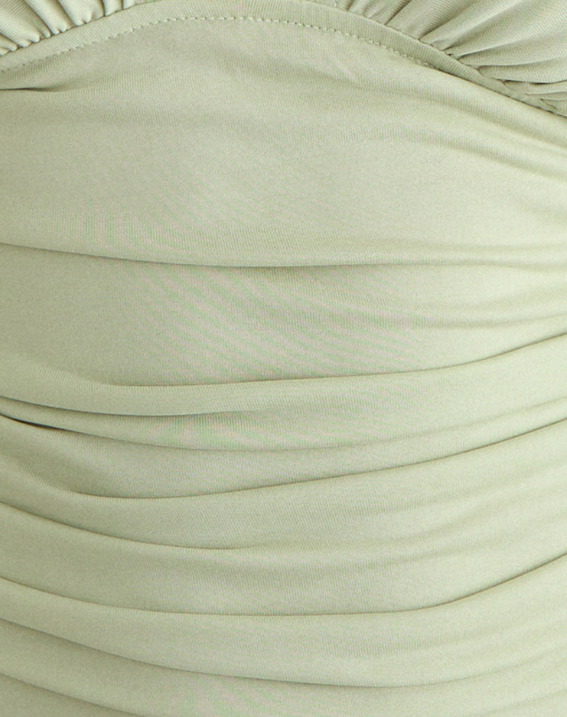 Image of Vernia Plunge Batwing Top in Cupro Pistachio
