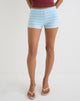 Image of Shama Hot Pant in Textured Mesh Blue