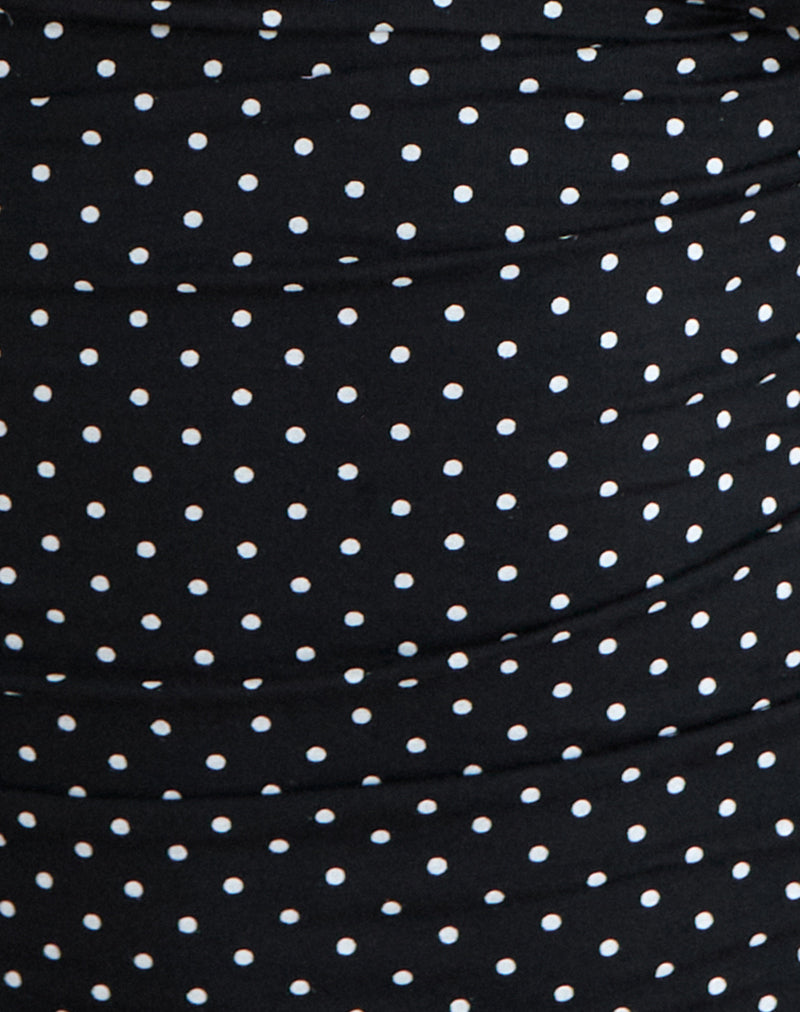 Image of Vernia Plunge Batwing Top in Jersey Micro Polka Black