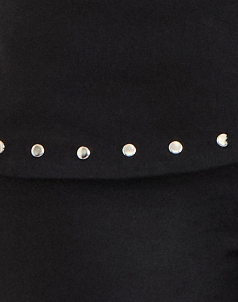 Image of Oren Capri Trousers in Black with Studs