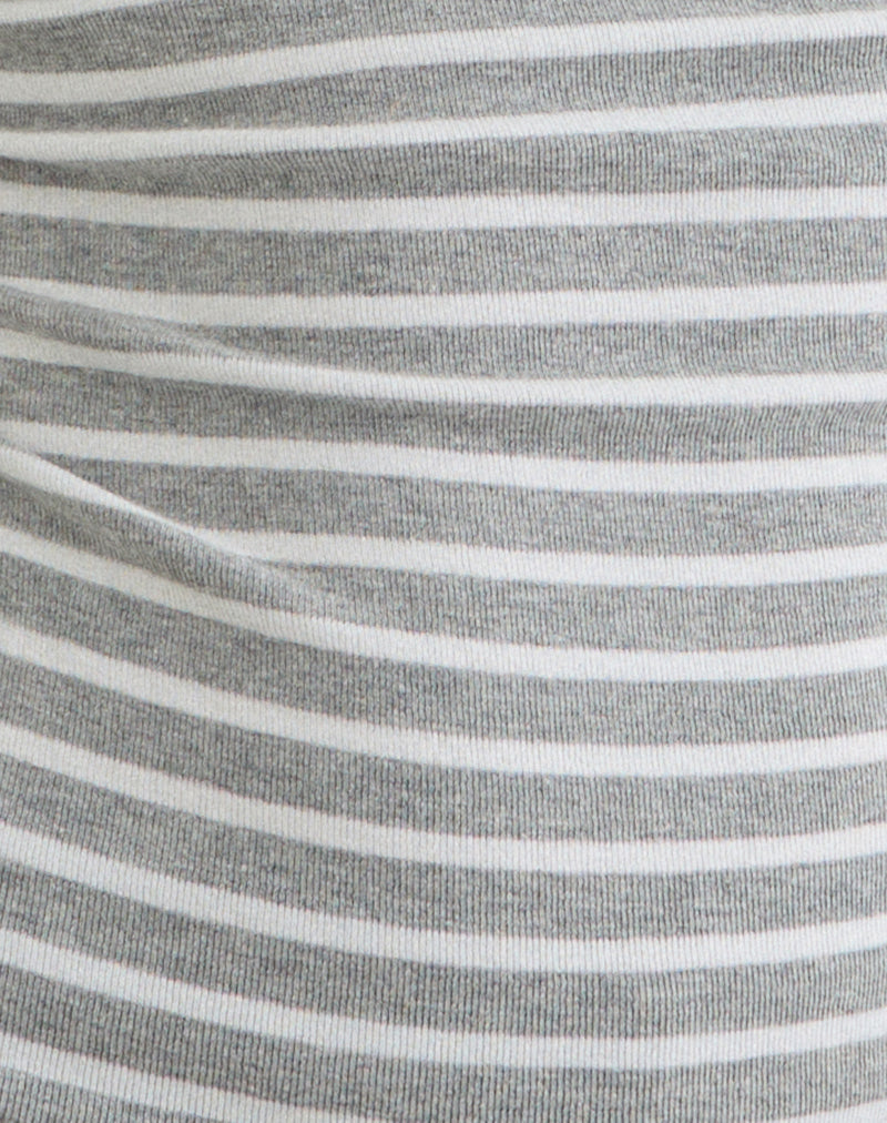 Image of Vespera Top in Stripe Jersey Grey and White