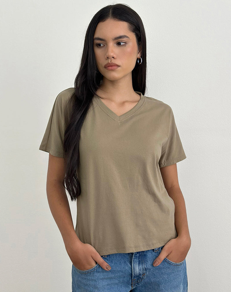 Image of Viman Top in Jersey Khaki