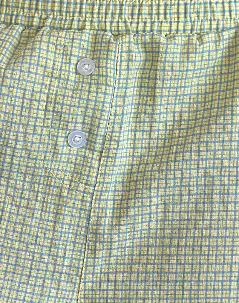 Image of Voir Short in Poplin Gingham Yellow and Blue