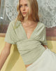 Image of Vernia Plunge Batwing Top in Cupro Pistachio