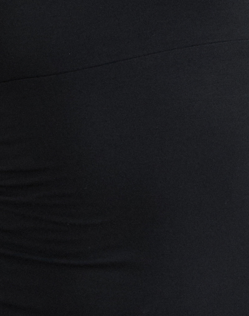 Image of Waneta Bandeau Mini Dress in Rayon Jersey Black