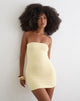 Image of Waneta Bandeau Mini Dress in Rayon Jersey Lemon