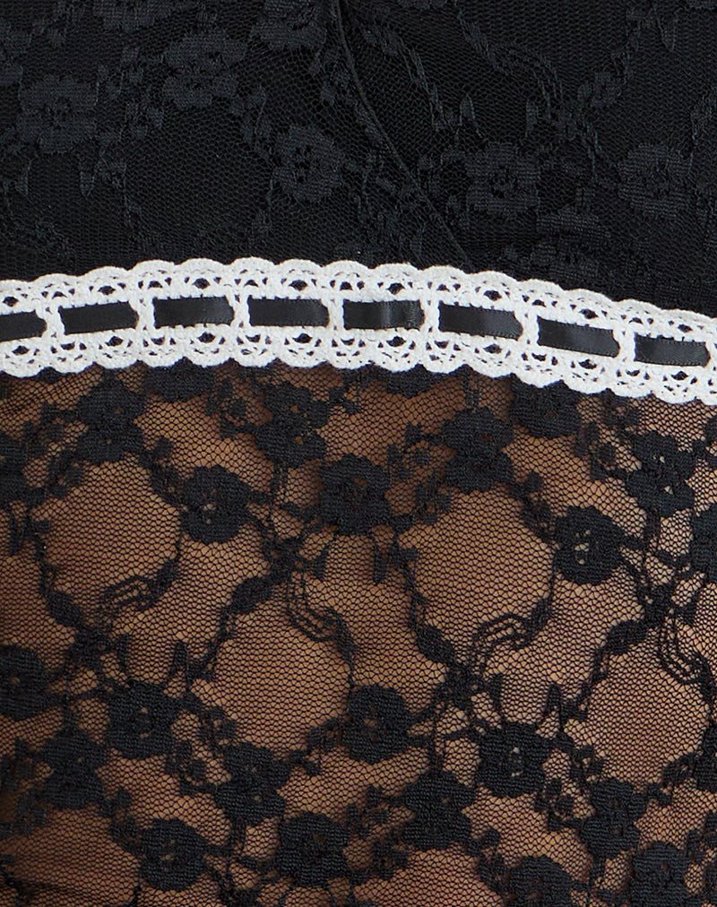 Image of Warita Underbust Top in Lace Black