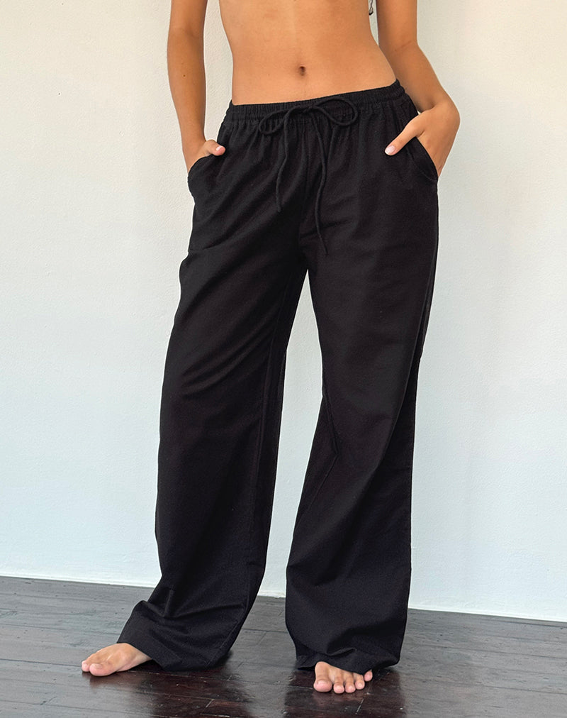 Image of Wasic Wide Leg Trouser in Black