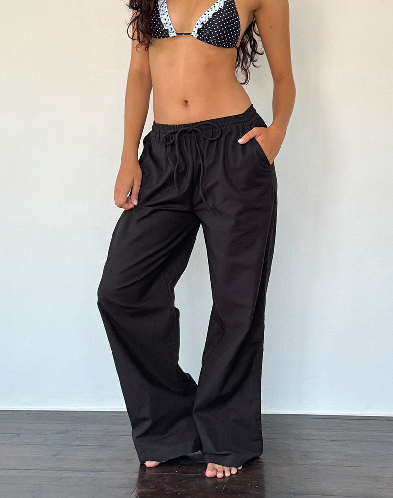 Image of Wasic Wide Leg Trouser in Black