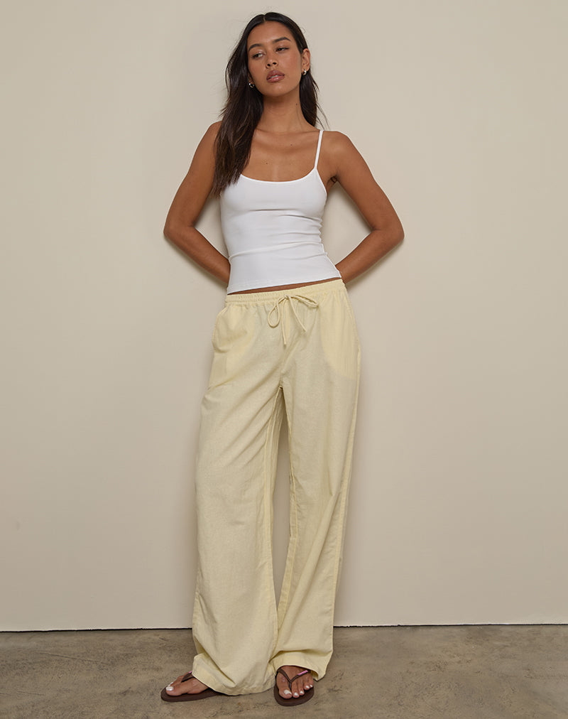 Image of Wasic Wide Leg Trouser in Lemon