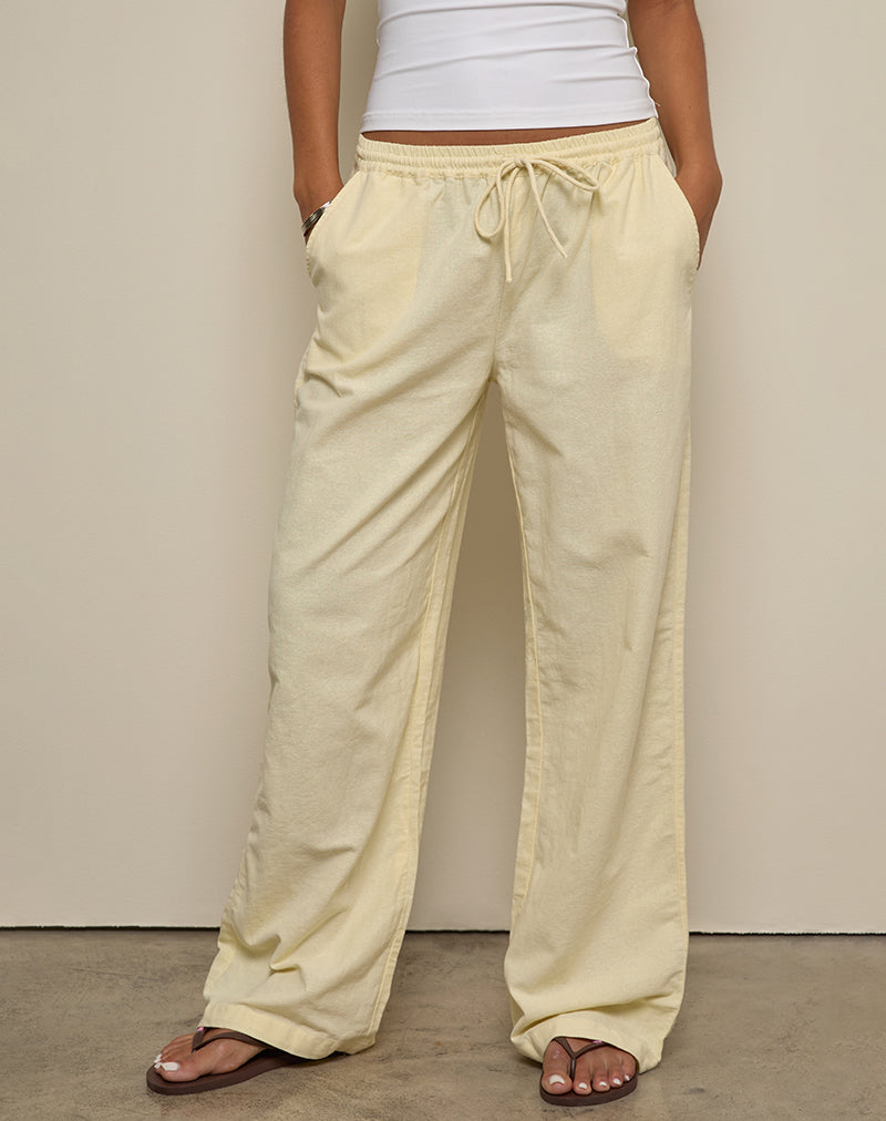 Image of Wasic Wide Leg Trouser in Lemon