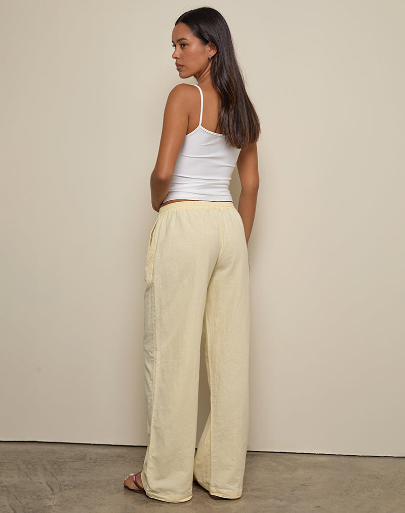 Image of Wasic Wide Leg Trouser in Lemon
