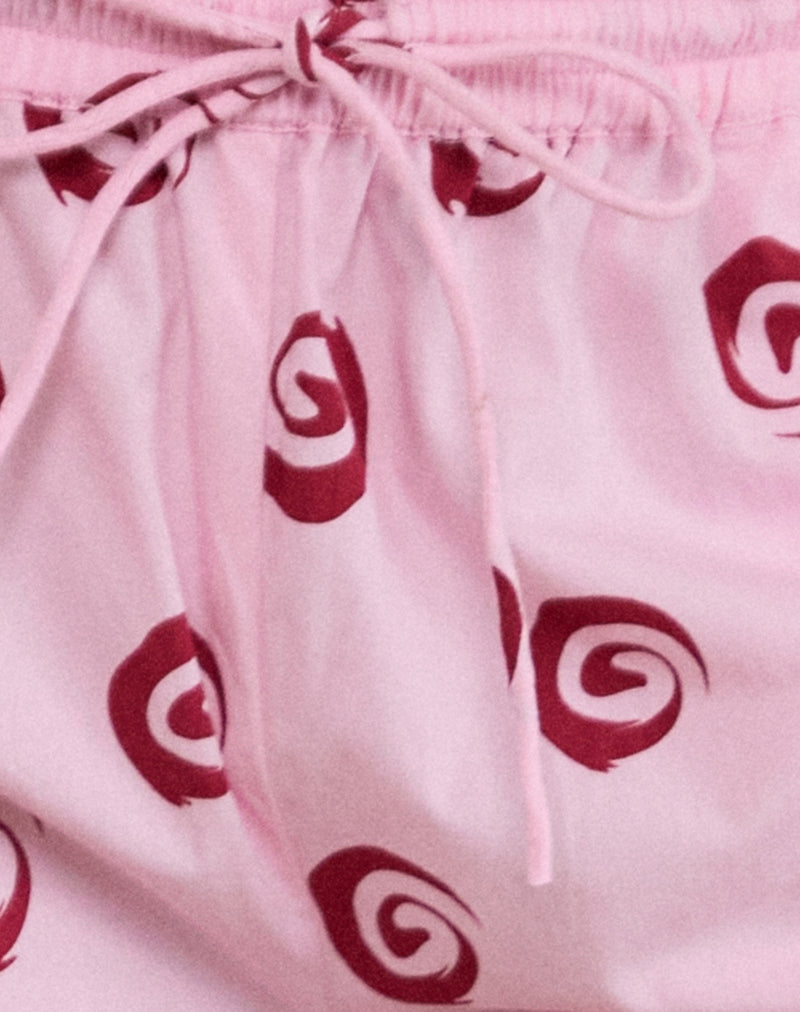 Image of Wasic Wide Leg Trouser in Swirl Pink