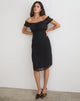 Image of Watimu Midi Dress in Chiffon Black