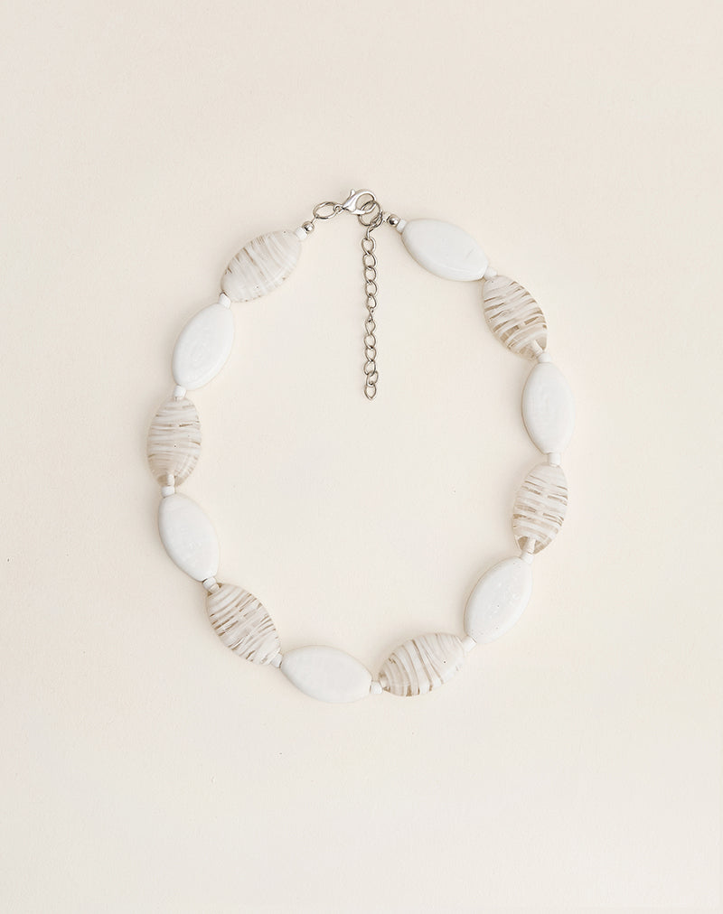Image of White Glass Beaded Necklace