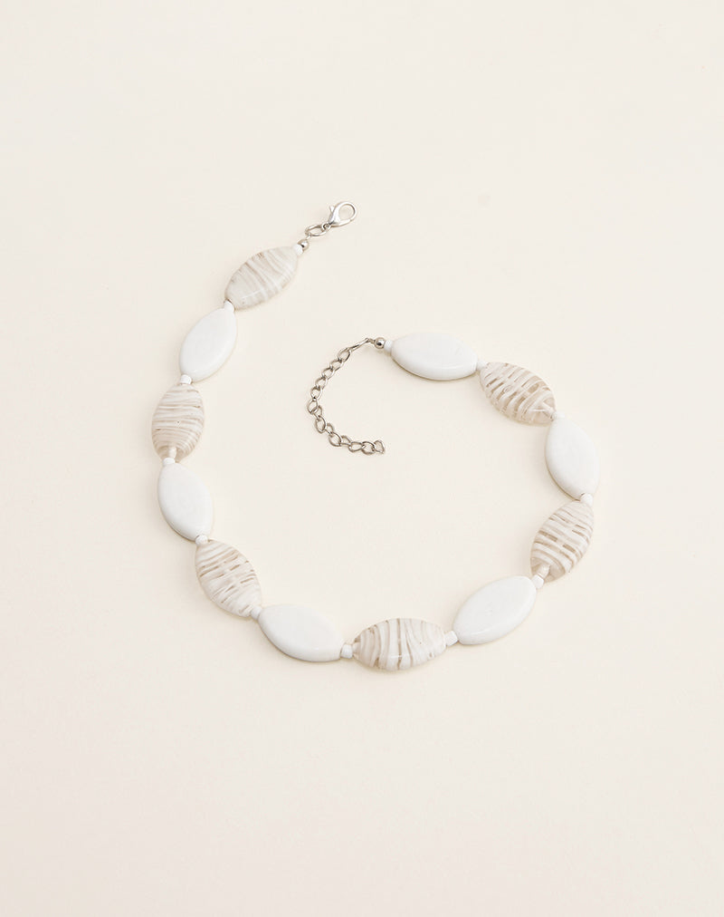 Image of White Glass Beaded Necklace