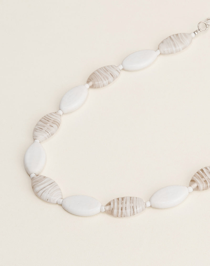 Image of White Glass Beaded Necklace