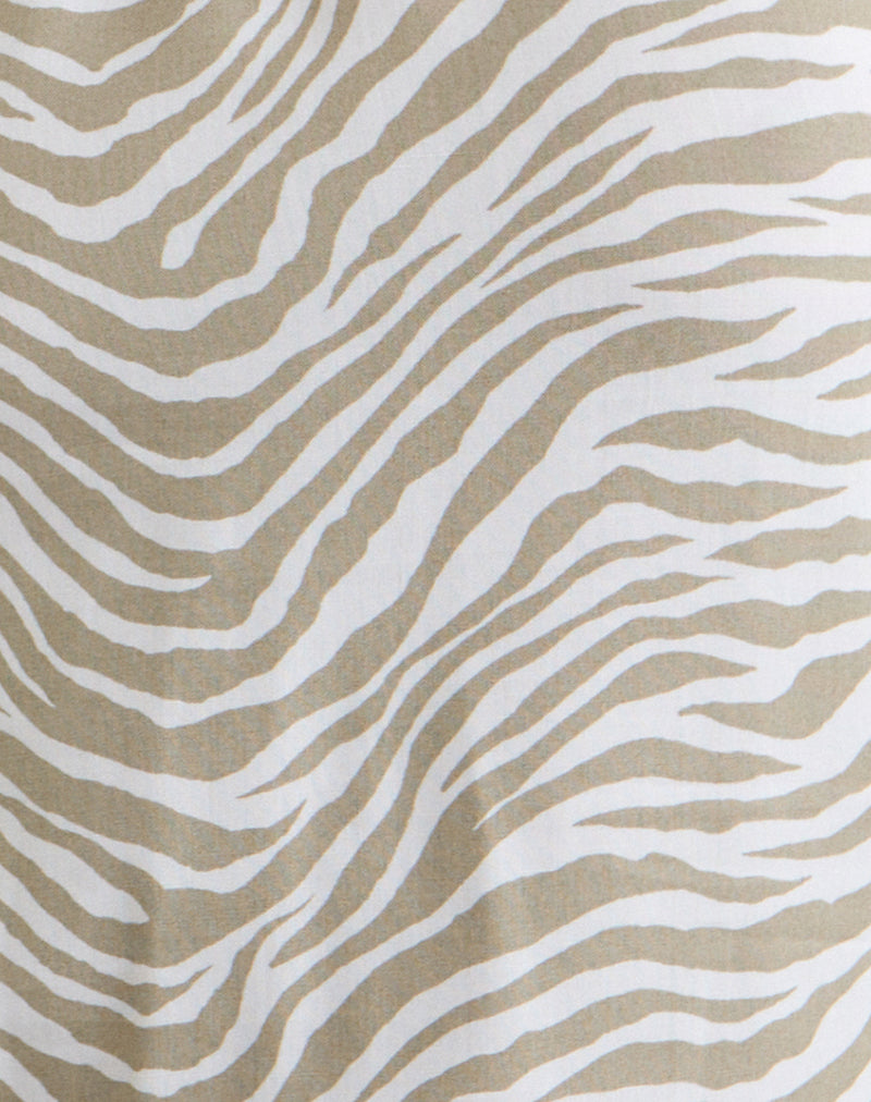 Image of Wiby High Neck Backless Top in Tonal Zebra