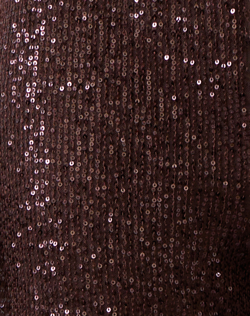 Image of Wilaga Wide Leg Trouser in Sequin Brown