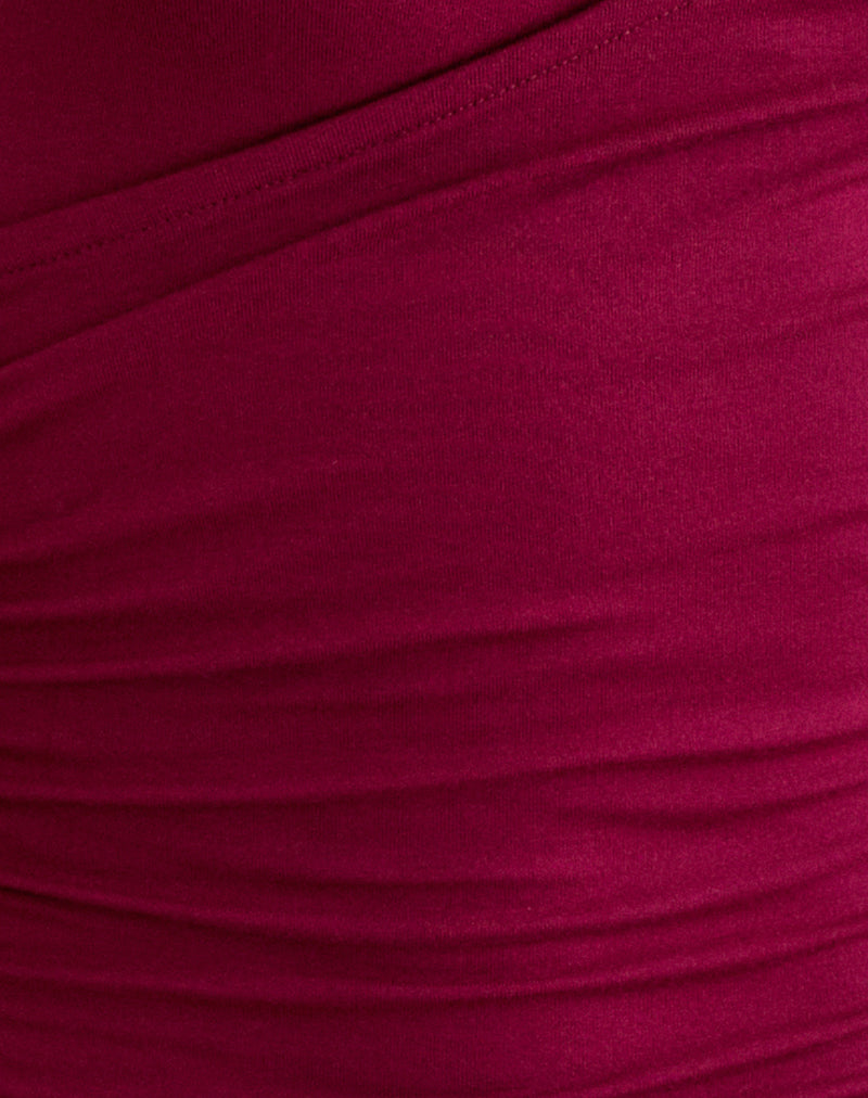 Image of Wilkes Wrap Top in Jersey Burgundy