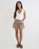 Image of Buffya Mini Skirt in Mini Gingham Brown