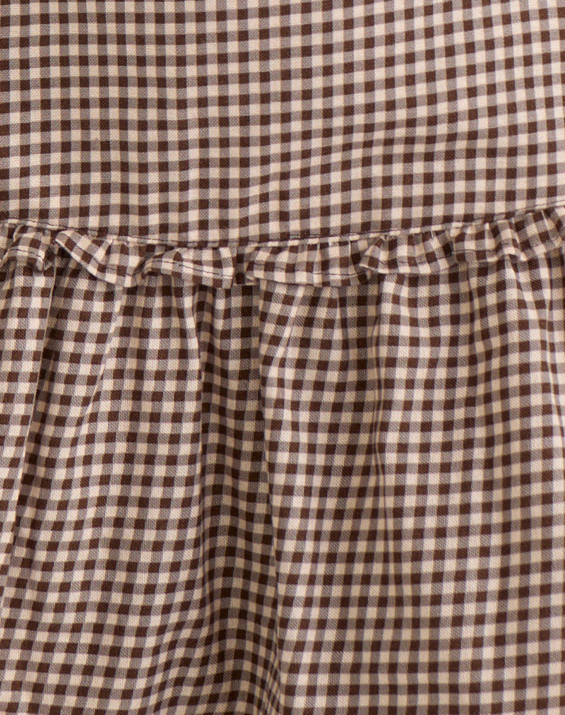 Image of Buffya Mini Skirt in Mini Gingham Brown