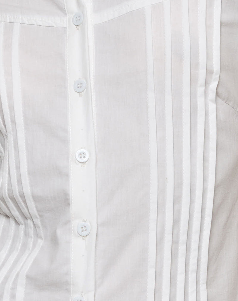 Image of Wilsey Mini Shirt Dress in Poplin White