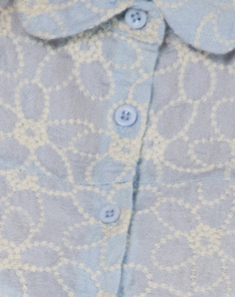 Image of Winaya Blouse in Broderie Ice Blue