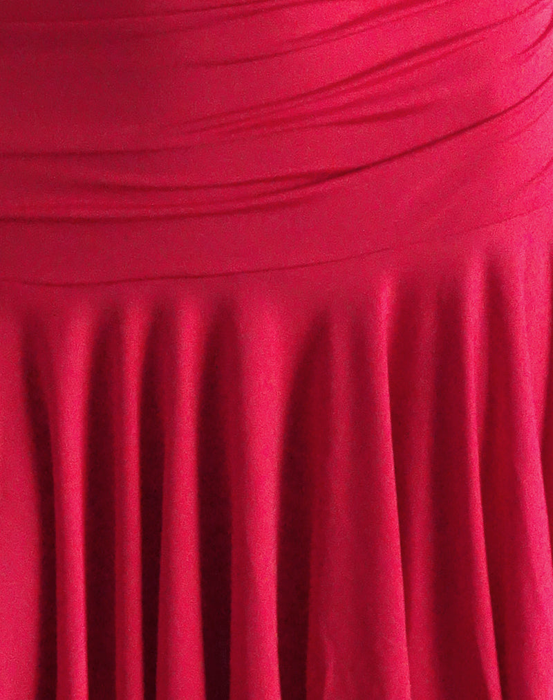 Image of Winslet Plunge Mini Dress in Slinky Red