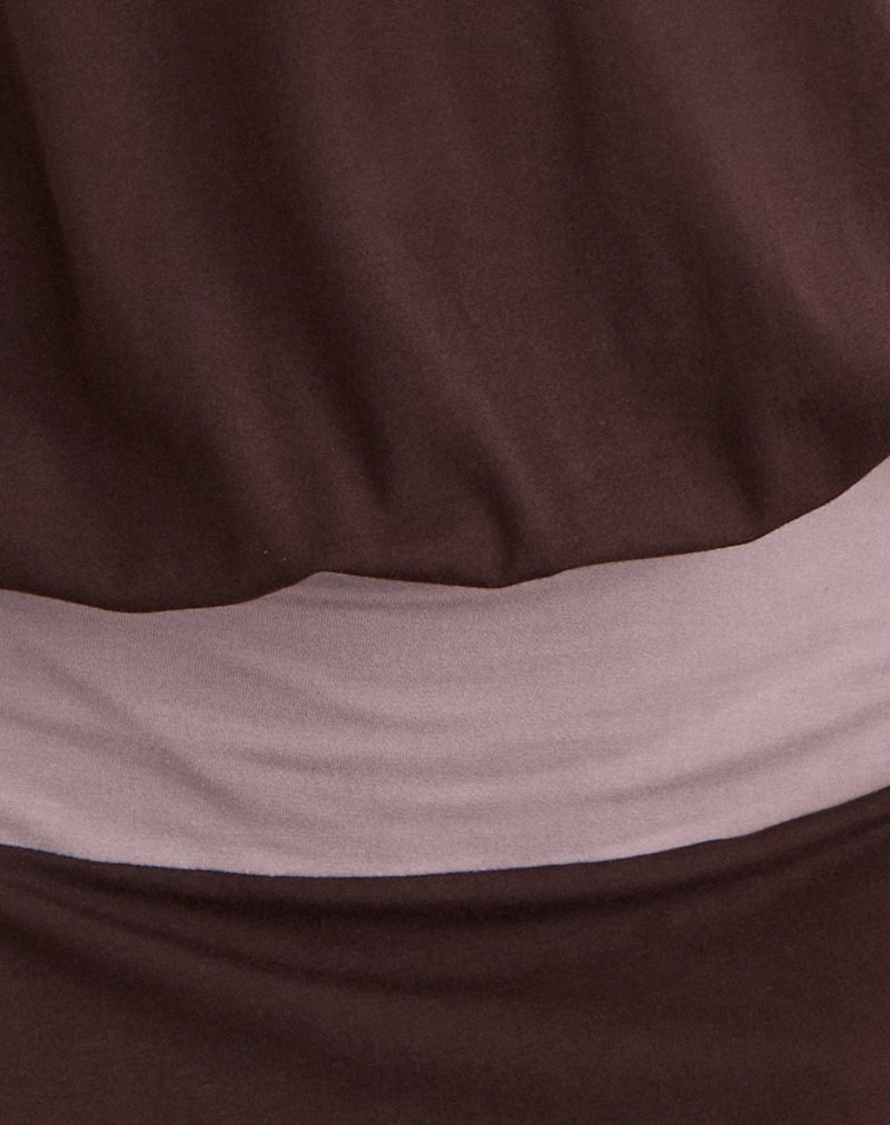 Image of Wiste Midi Dress in Bitter Chocolate Grey Lavender Combination