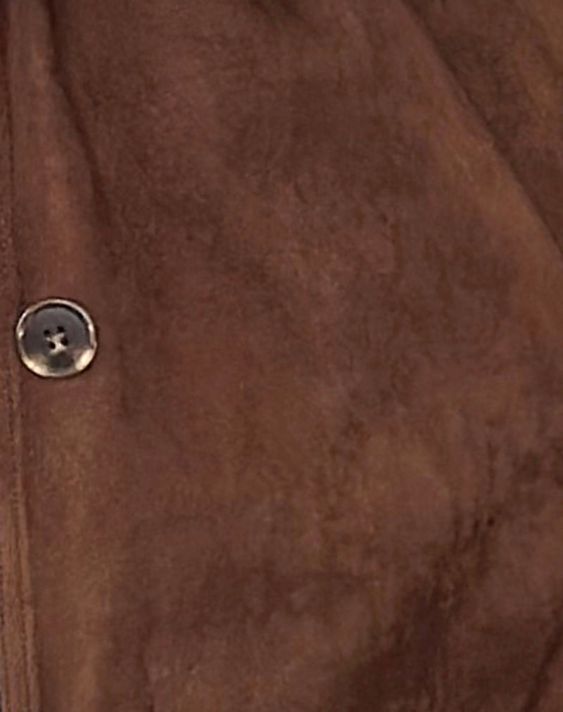 Image of Wita Jacket in Faux Suede Brown