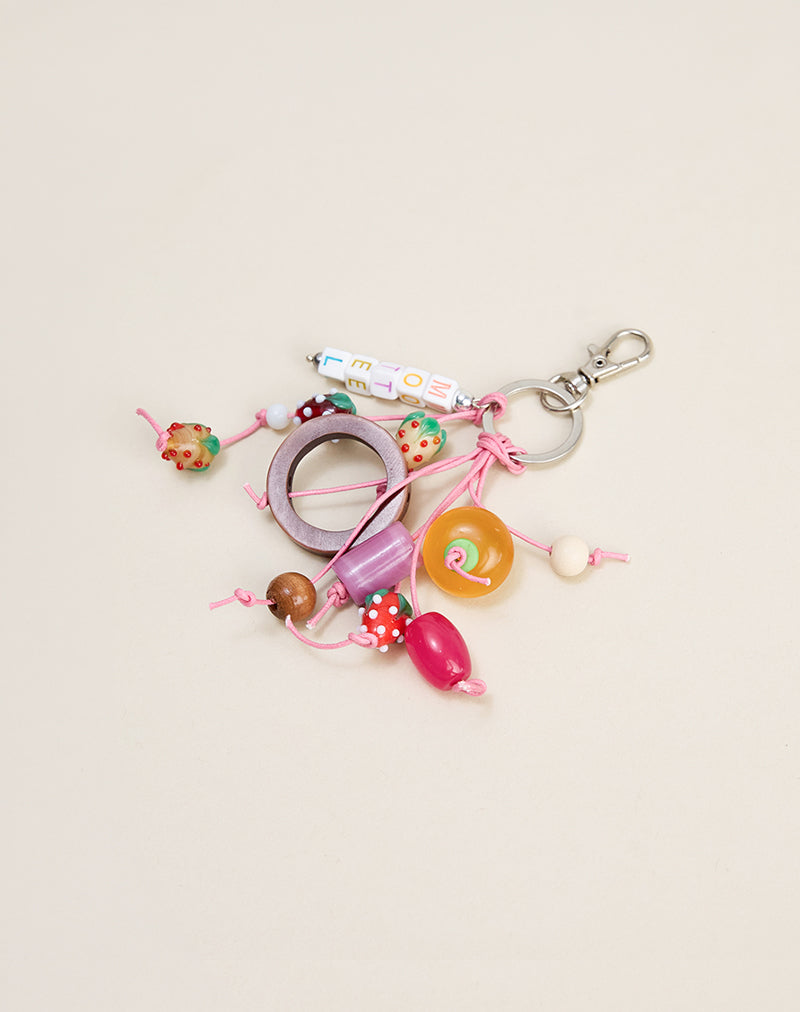 Image of Wooden and Strawberry Keychain