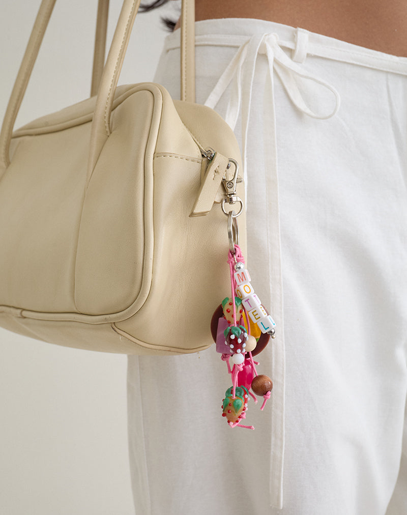Image of Wooden and Strawberry Keychain