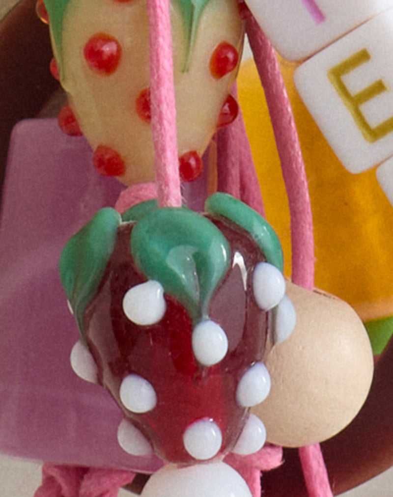 Image of Wooden and Strawberry Keychain