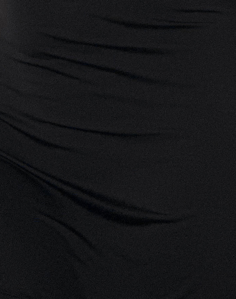 Image of Xeenia One Shoulder Mini Dress in Slinky Black