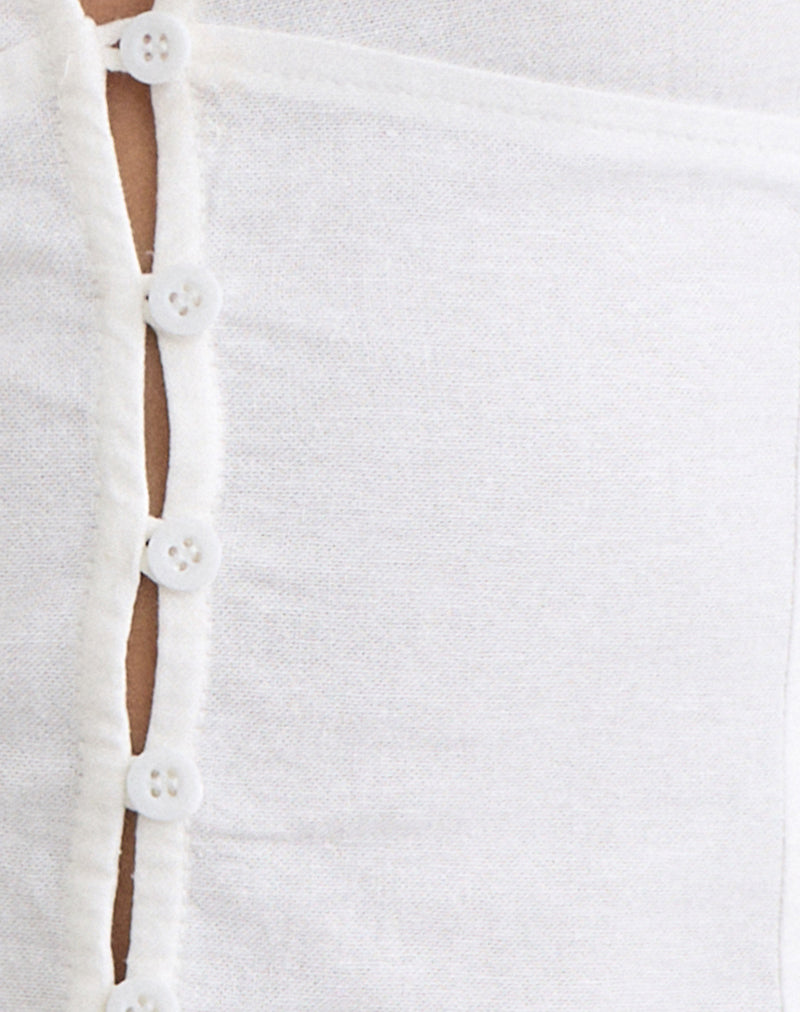 Image of Yadele Button Up Keyhole Top in Ivory