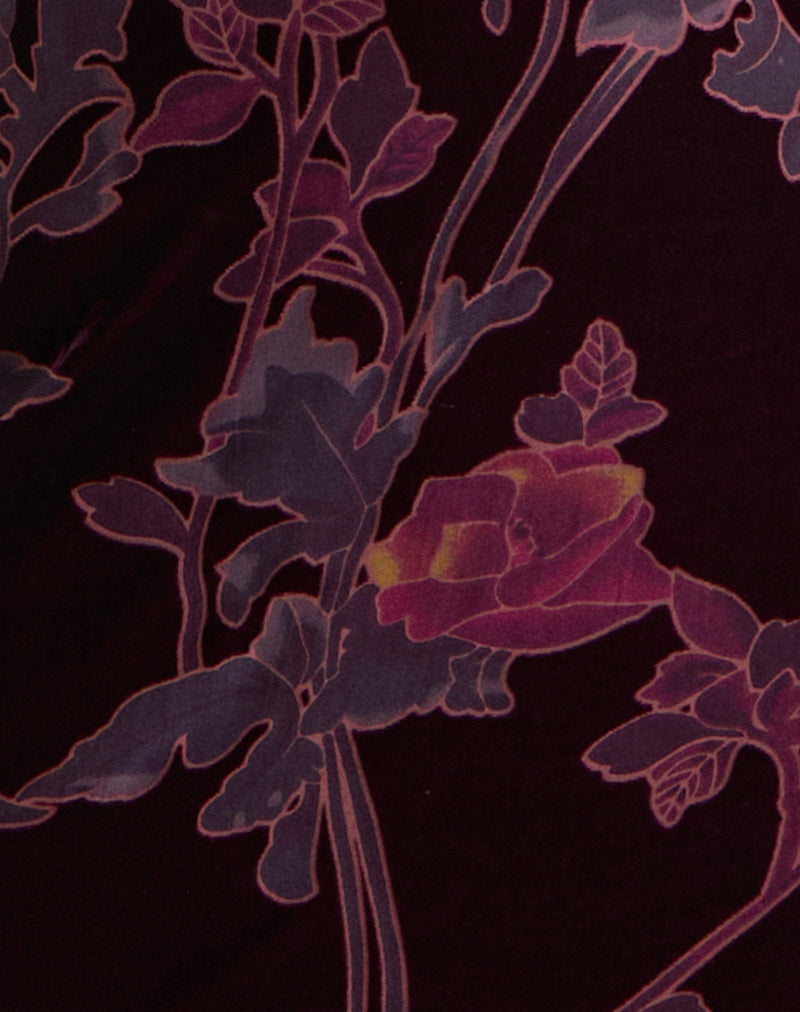 Image of Yamira Maxi Dress in Floral Devore Burgundy