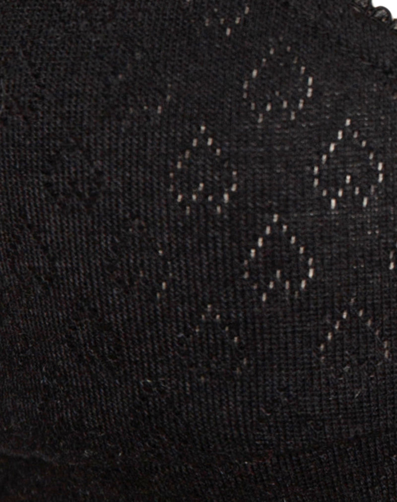 Image of Yanas Bra in Pointelle Black with Frill Trim
