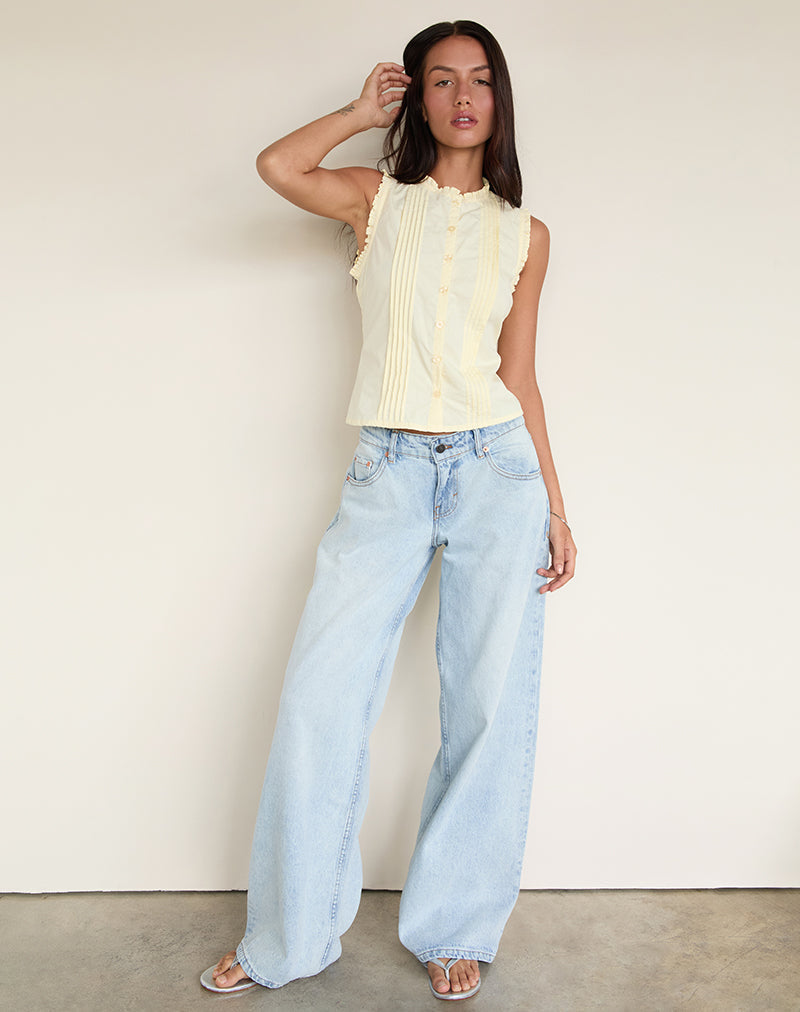 Image of Yara Blouse in Poplin Lemon