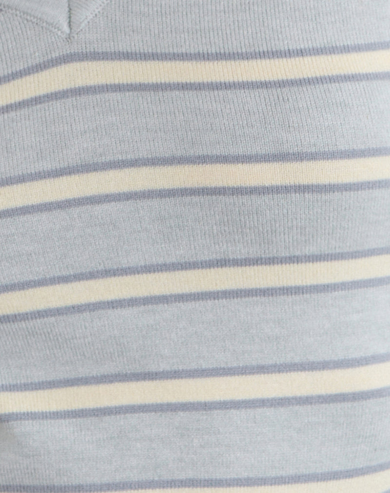 Image of Yasra Jumper in Stripe Knit Cream Grey