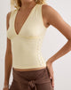 Image of Yatna Top in Rayon Lemon with Pearl Button Trim