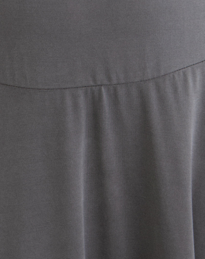 Image of Yauri Long Sleeve Mini Dress in Cupro Grey