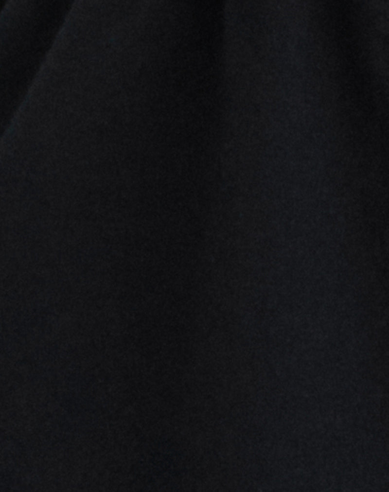 Image of Ylva Tie-Front Halter Top in Rayon Jersey Black