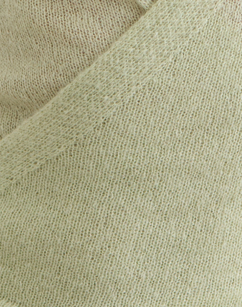 Image of Yoana Top in Sheer Knit Lily Green
