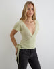 Image of Yoana Top in Sheer Knit Lily Green