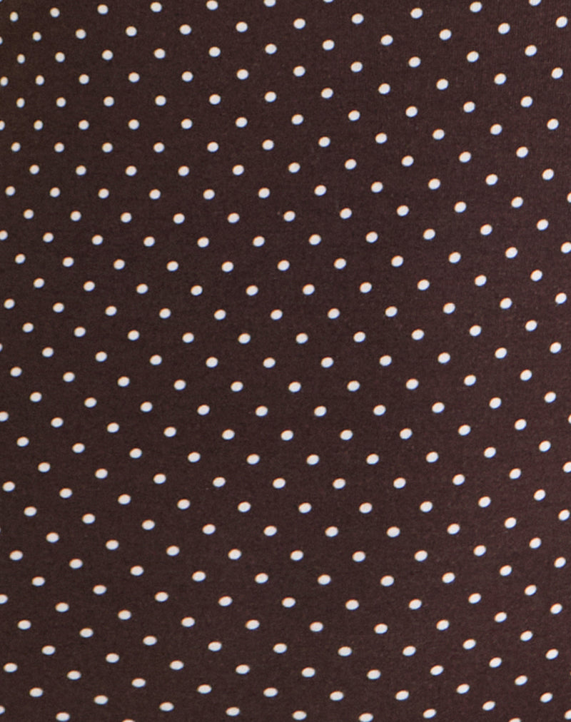Image of Yoi Top in Brown with Micro Polka Print
